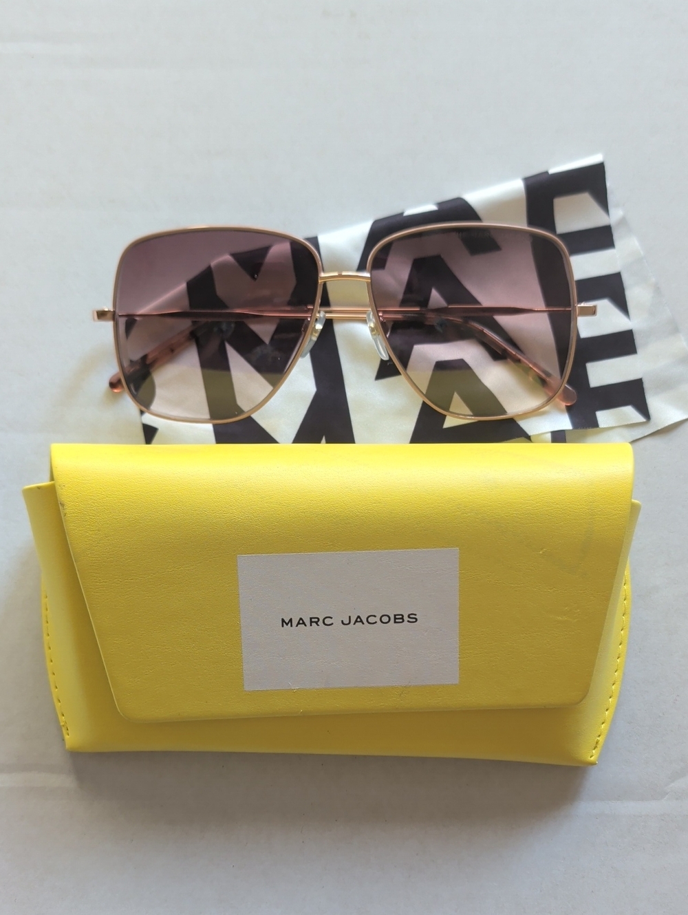 Marc Jacobs Gold Frame Sunglasses with Brown Gradient Lenses